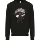 Christmas Bigfoot With an Xmas Tree Mens Sweatshirt Jumper Black