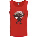 Christmas Bigfoot With an Xmas Tree Mens Vest Tank Top Red