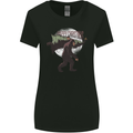 Christmas Bigfoot With an Xmas Tree Womens Wider Cut T-Shirt Black