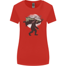 Christmas Bigfoot With an Xmas Tree Womens Wider Cut T-Shirt Red