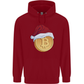 Christmas Bitcoin Wearing a Christmas Hat Crypto Childrens Kids Hoodie Red