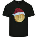Christmas Bitcoin Wearing a Christmas Hat Crypto Kids T-Shirt Childrens Black