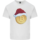 Christmas Bitcoin Wearing a Christmas Hat Crypto Kids T-Shirt Childrens White