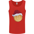 Christmas Bitcoin Wearing a Christmas Hat Crypto Mens Vest Tank Top Red