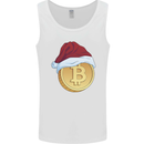 Christmas Bitcoin Wearing a Christmas Hat Crypto Mens Vest Tank Top White