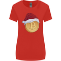 Christmas Bitcoin Wearing a Christmas Hat Crypto Womens Wider Cut T-Shirt Red