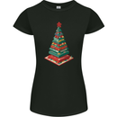 Christmas Board Games Xmas Tree Womens Petite Cut T-Shirt Black