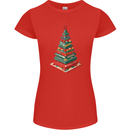 Christmas Board Games Xmas Tree Womens Petite Cut T-Shirt Red