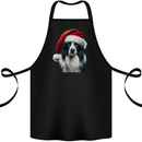 Christmas Border Collie Wearing an Xmas Hat Dog Cotton Apron 100% Organic Black