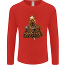 Christmas Boxer Dog Xmas Tree Funny Mens Long Sleeve T-Shirt Red