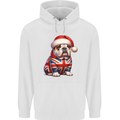 Christmas British Bulldog Union Jack Dog Xmas Childrens Kids Hoodie White