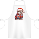 Christmas British Bulldog Union Jack Dog Xmas Cotton Apron 100% Organic White