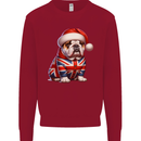 Christmas British Bulldog Union Jack Dog Xmas Kids Sweatshirt Jumper Red