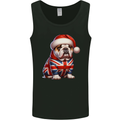 Christmas British Bulldog Union Jack Dog Xmas Mens Vest Tank Top Black