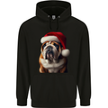 Christmas British Bulldog Union Jack Xmas Dog Childrens Kids Hoodie Black