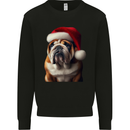 Christmas British Bulldog Union Jack Xmas Dog Kids Sweatshirt Jumper Black