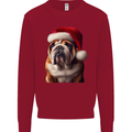 Christmas British Bulldog Union Jack Xmas Dog Kids Sweatshirt Jumper Red