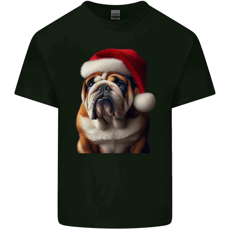 Christmas British Bulldog Union Jack Xmas Dog Kids T-Shirt Childrens Black