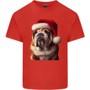 Christmas British Bulldog Union Jack Xmas Dog Kids T-Shirt Childrens Red