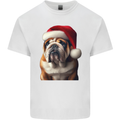 Christmas British Bulldog Union Jack Xmas Dog Kids T-Shirt Childrens White