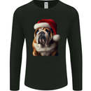 Christmas British Bulldog Union Jack Xmas Dog Mens Long Sleeve T-Shirt Black