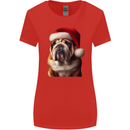 Christmas British Bulldog Union Jack Xmas Dog Womens Wider Cut T-Shirt Red