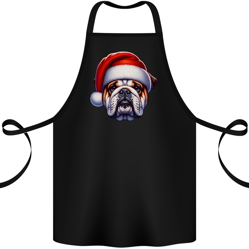 Christmas British Bulldog Xmas Dog Union Jack Cotton Apron 100% Organic Black