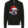Christmas British Bulldog Xmas Dog Union Jack Kids Sweatshirt Jumper Black