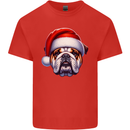 Christmas British Bulldog Xmas Dog Union Jack Kids T-Shirt Childrens Red