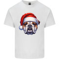 Christmas British Bulldog Xmas Dog Union Jack Kids T-Shirt Childrens White