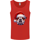 Christmas British Bulldog Xmas Dog Union Jack Mens Vest Tank Top Red