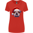 Christmas British Bulldog Xmas Dog Union Jack Womens Wider Cut T-Shirt Red