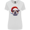 Christmas British Bulldog Xmas Dog Union Jack Womens Wider Cut T-Shirt White