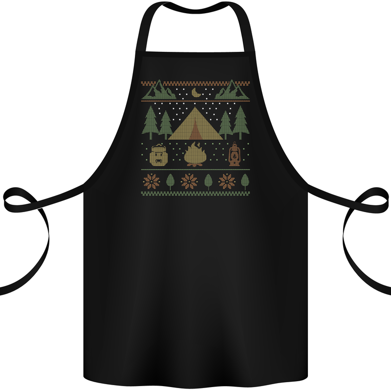 Christmas Camping Xmas Tent Funny Cotton Apron 100% Organic Black