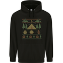 Christmas Camping Xmas Tent Funny Mens 80% Cotton Hoodie Black