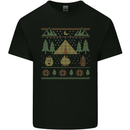 Christmas Camping Xmas Tent Funny Mens Cotton T-Shirt Tee Top Black
