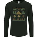 Christmas Camping Xmas Tent Funny Mens Long Sleeve T-Shirt Black