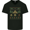 Christmas Camping Xmas Tent Funny Mens V-Neck Cotton T-Shirt Black