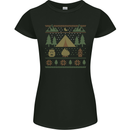 Christmas Camping Xmas Tent Funny Womens Petite Cut T-Shirt Black