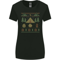 Christmas Camping Xmas Tent Funny Womens Wider Cut T-Shirt Black