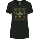 Christmas Camping Xmas Tent Funny Womens Wider Cut T-Shirt Black