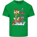 Christmas Cat House Funny Winter Xmas Mens Cotton T-Shirt Tee Top Irish Green