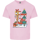Christmas Cat House Funny Winter Xmas Mens Cotton T-Shirt Tee Top Light Pink