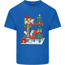 Christmas Cat House Funny Winter Xmas Mens Cotton T-Shirt Tee Top Royal Blue