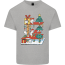 Christmas Cat House Funny Winter Xmas Mens Cotton T-Shirt Tee Top Sports Grey