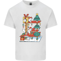 Christmas Cat House Funny Winter Xmas Mens Cotton T-Shirt Tee Top White