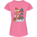 Christmas Cat House Funny Winter Xmas Womens Petite Cut T-Shirt Azalea