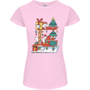 Christmas Cat House Funny Winter Xmas Womens Petite Cut T-Shirt Light Pink