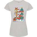 Christmas Cat House Funny Winter Xmas Womens Petite Cut T-Shirt Sports Grey