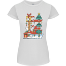 Christmas Cat House Funny Winter Xmas Womens Petite Cut T-Shirt White